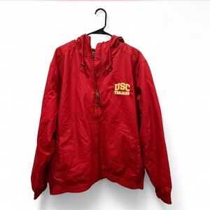 Champion Red Hooded Athletic Jacket with Gray Lining